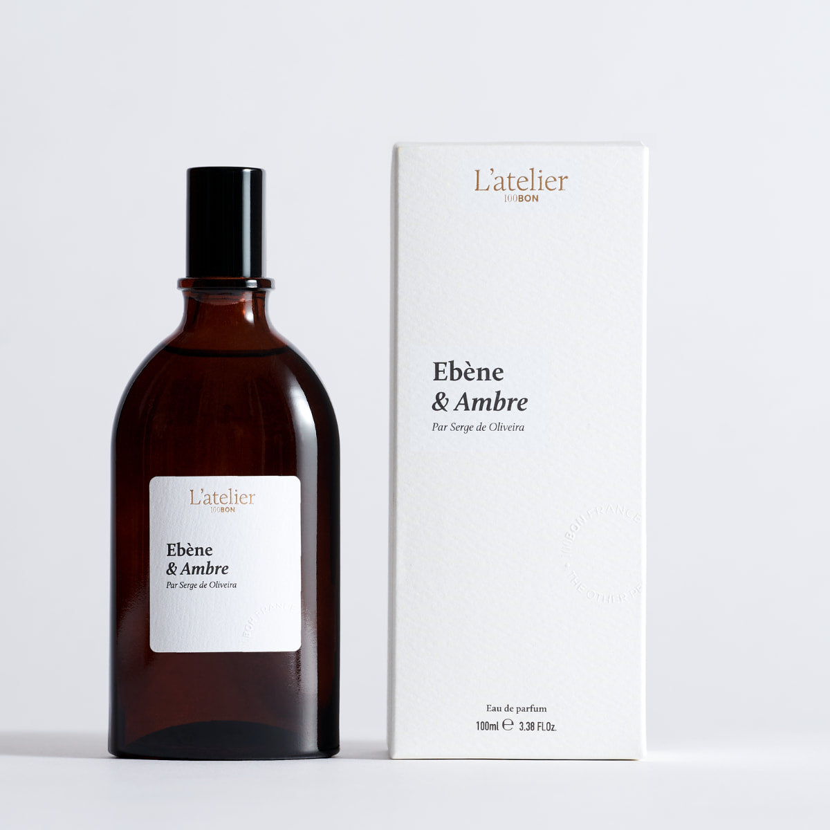 Flacon Parfum naturel Ebène et Ambre et son étui 